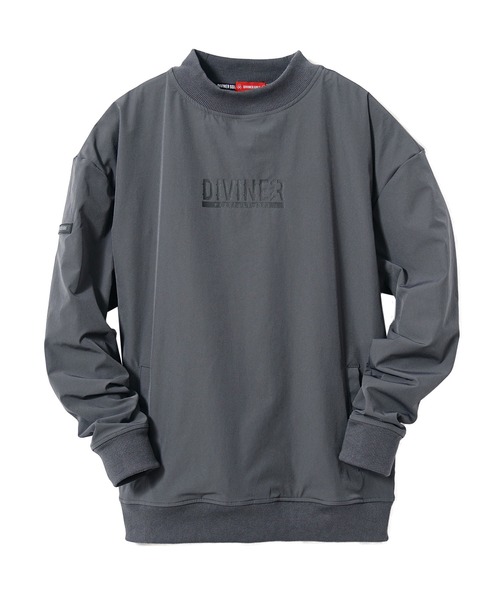 DIVINER GOLF(ディバイナー ゴルフ)の「【DIVINER GOLF】シャカモックネックプルオーバー メンズ ゴルフウェア 長袖 ストレッチ ロンT ホワイト ブラック 春服 冬服(Tシャツ/カットソー・メンズ・チャコール/ブラック/ホワイト・XXL/XL/L/M)」の6枚目の写真