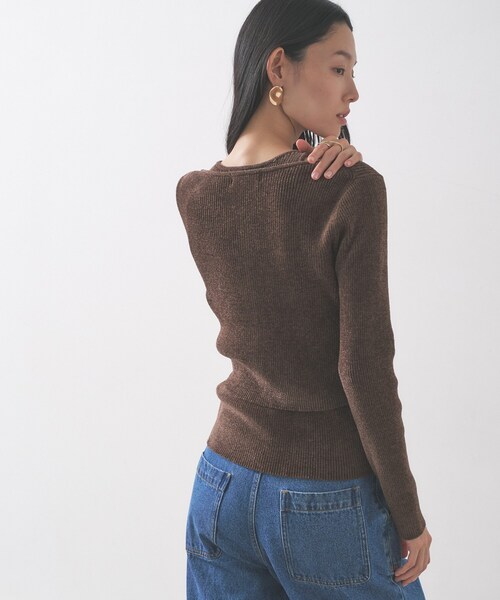 GALLEST（ギャレスト）の「ベロアモールアンサンブル（ニット/セーター・レディース・ダークブラウン/ブラック/ブルーグリーン・38）」の17枚目の写真