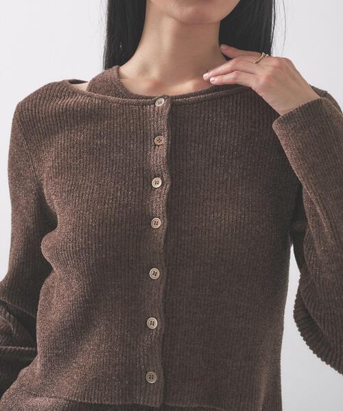 GALLEST（ギャレスト）の「ベロアモールアンサンブル（ニット/セーター・レディース・ダークブラウン/ブラック/ブルーグリーン・38）」の18枚目の写真