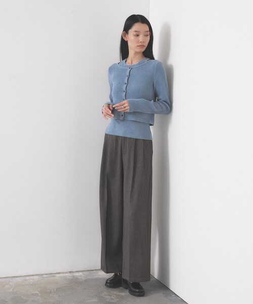 GALLEST（ギャレスト）の「ベロアモールアンサンブル（ニット/セーター・レディース・ダークブラウン/ブラック/ブルーグリーン・38）」の21枚目の写真