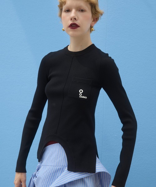 OMMO(オーエムエムオー)の「CIRCLE CUT CREW NECK KT TOP(ニット/セーター・レディース・ブルー/グレー/ブラック/ピンク/ボルドー/ホワイト・F)」の16枚目の写真