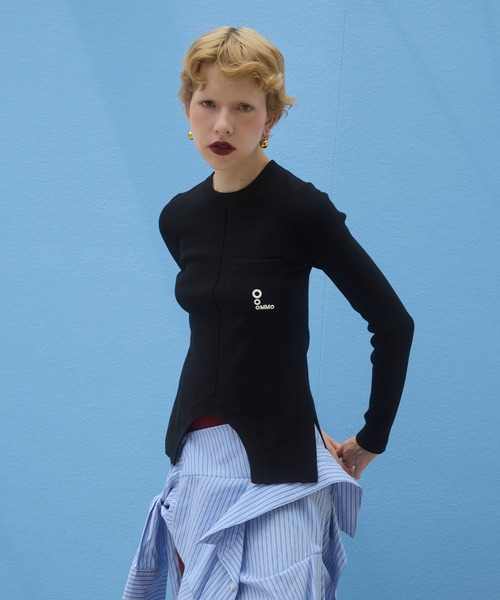 OMMO(オーエムエムオー)の「CIRCLE CUT CREW NECK KT TOP(ニット/セーター・レディース・ブルー/グレー/ブラック/ピンク/ボルドー/ホワイト・F)」の12枚目の写真