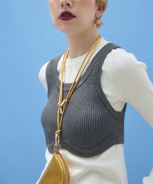 OMMO(オーエムエムオー)の「CIRCLE CUT CREW NECK KT TOP(ニット/セーター・レディース・ブルー/グレー/ブラック/ピンク/ボルドー/ホワイト・F)」の18枚目の写真