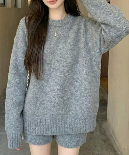 cammie(キャミー)の「リブニットトップスセットアップ(アンサンブル・レディース・ホワイト/ブラック/グレー・F)」の3枚目の写真