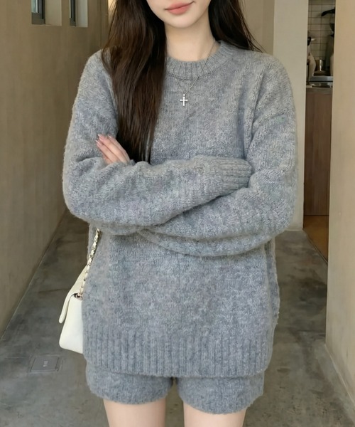 cammie(キャミー)の「リブニットトップスセットアップ(アンサンブル・レディース・ホワイト/ブラック/グレー・F)」の15枚目の写真
