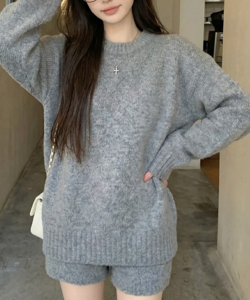 cammie(キャミー)の「リブニットトップスセットアップ(アンサンブル・レディース・ホワイト/ブラック/グレー・F)」の14枚目の写真