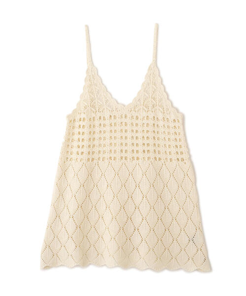 N.（N. Natural Beauty Basic）（エヌエヌナチュラルビューティーベーシック）の「【N.】カギアミニットキャミソール（キャミソール・レディース・レッド/ブラウン/オフホワイト・ﾌﾘ-）」の4枚目の写真