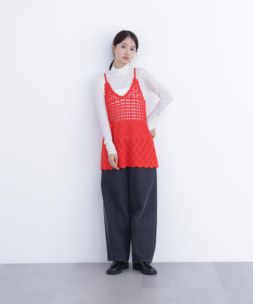 N.(N. Natural Beauty Basic)(エヌエヌナチュラルビューティーベーシック)の「カギアミニットキャミソール(キャミソール・レディース・レッド/ブラウン/オフホワイト・フリ-)」の16枚目の写真