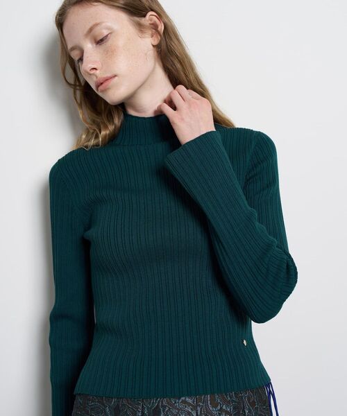 LANVIN en Bleu(ランバンオンブルー)の「ランダムリブハイネックニット(ニット/セーター・レディース・グリーン/イエロー/ブラック/オフホワイト・38)」の3枚目の写真