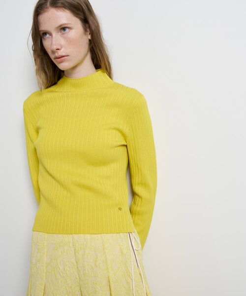 LANVIN en Bleu(ランバンオンブルー)の「ランダムリブハイネックニット(ニット/セーター・レディース・グリーン/イエロー/ブラック/オフホワイト・38)」の16枚目の写真