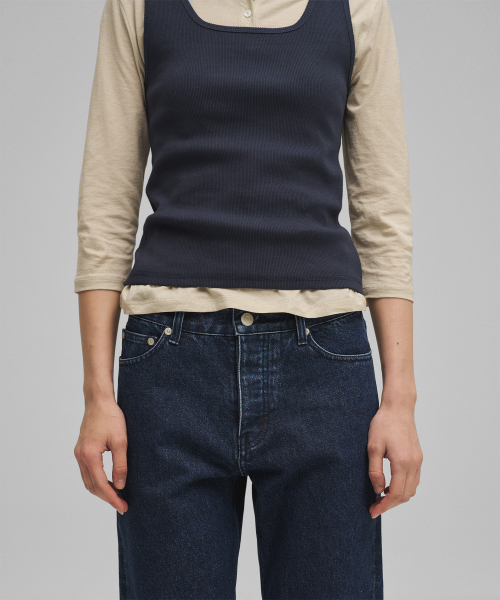 ANOTHER OFFICE WOMEN(アナザー オフィス ウーマン)の「w. Scoop Neck Tank (Navy)(Tシャツ/カットソー・レディース・その他・FREE)」の3枚目の写真