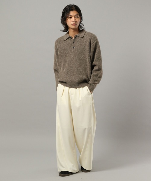 RAGEBLUE（レイジブルー）の「CURVE SEAM WIDE SLACKS / カーブシームワイドスラックス（スラックス・メンズ・ブラウン系その他/ブラック/ホワイト・LARGE/MEDIUM/SMALL）」の4枚目の写真