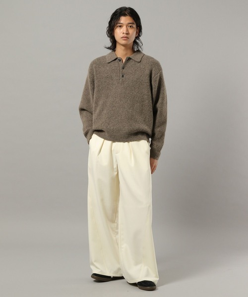 RAGEBLUE（レイジブルー）の「CURVE SEAM WIDE SLACKS / カーブシームワイドスラックス（スラックス・メンズ・ブラウン系その他/ブラック/ホワイト・LARGE/MEDIUM/SMALL）」の6枚目の写真