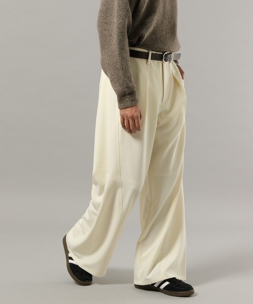 RAGEBLUE（レイジブルー）の「CURVE SEAM WIDE SLACKS / カーブシームワイドスラックス（スラックス・メンズ・ブラウン系その他/ブラック/ホワイト・LARGE/MEDIUM/SMALL）」の9枚目の写真