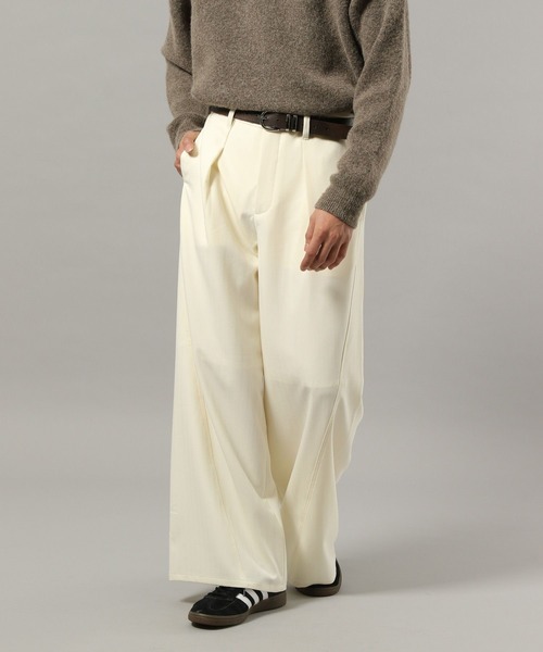 RAGEBLUE（レイジブルー）の「CURVE SEAM WIDE SLACKS / カーブシームワイドスラックス（スラックス・メンズ・ブラウン系その他/ブラック/ホワイト・LARGE/MEDIUM/SMALL）」の7枚目の写真
