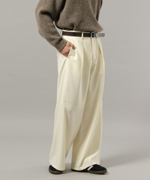 RAGEBLUE（レイジブルー）の「CURVE SEAM WIDE SLACKS / カーブシームワイドスラックス（スラックス・メンズ・ブラウン系その他/ブラック/ホワイト・LARGE/MEDIUM/SMALL）」の8枚目の写真