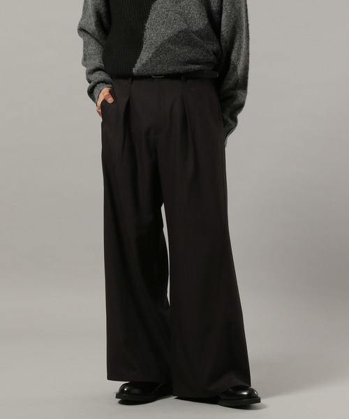 RAGEBLUE（レイジブルー）の「CURVE SEAM WIDE SLACKS / カーブシームワイドスラックス（スラックス・メンズ・ブラウン系その他/ブラック/ホワイト・LARGE/MEDIUM/SMALL）」の13枚目の写真