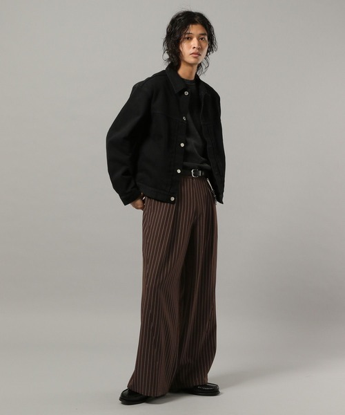 RAGEBLUE（レイジブルー）の「CURVE SEAM WIDE SLACKS / カーブシームワイドスラックス（スラックス・メンズ・ブラウン系その他/ブラック/ホワイト・LARGE/MEDIUM/SMALL）」の16枚目の写真