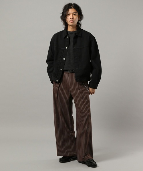 RAGEBLUE（レイジブルー）の「CURVE SEAM WIDE SLACKS / カーブシームワイドスラックス（スラックス・メンズ・ブラウン系その他/ブラック/ホワイト・LARGE/MEDIUM/SMALL）」の18枚目の写真