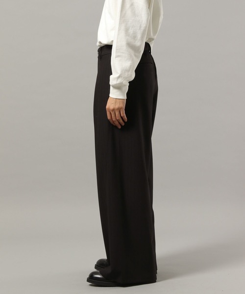 RAGEBLUE（レイジブルー）の「CURVE SEAM WIDE SLACKS / カーブシームワイドスラックス（スラックス・メンズ・ブラウン系その他/ブラック/ホワイト・LARGE/MEDIUM/SMALL）」の22枚目の写真