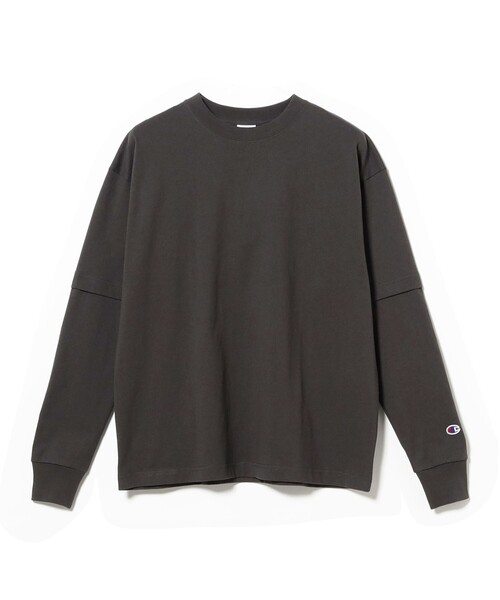 Champion(チャンピオン)の「【別注】Champion / フェイク レイヤード ロングスリーブ Tシャツ(Tシャツ/カットソー・メンズ・ホワイト/ブルー/ブラック・XL/L/M/S)」の7枚目の写真