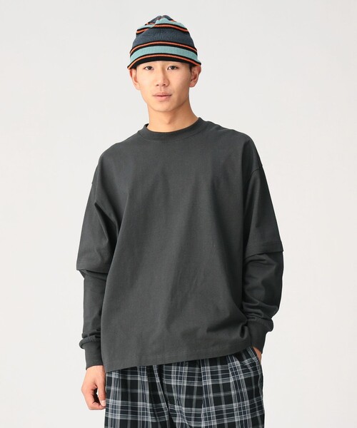 Champion(チャンピオン)の「【別注】Champion / フェイク レイヤード ロングスリーブ Tシャツ(Tシャツ/カットソー・メンズ・ホワイト/ブルー/ブラック・XL/L/M/S)」の12枚目の写真