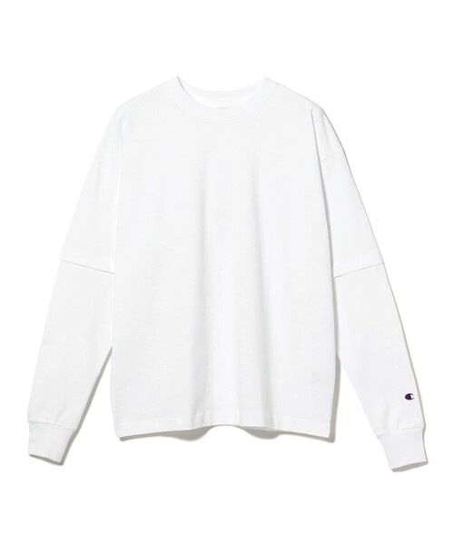 Champion(チャンピオン)の「【別注】Champion / フェイク レイヤード ロングスリーブ Tシャツ(Tシャツ/カットソー・メンズ・ホワイト/ブルー/ブラック・XL/L/M/S)」の15枚目の写真