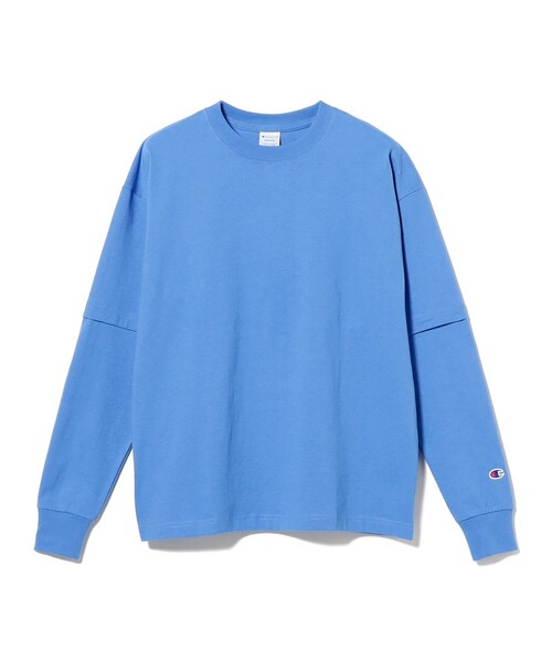 Champion(チャンピオン)の「【別注】Champion / フェイク レイヤード ロングスリーブ Tシャツ(Tシャツ/カットソー・メンズ・ホワイト/ブルー/ブラック・XL/L/M/S)」の17枚目の写真
