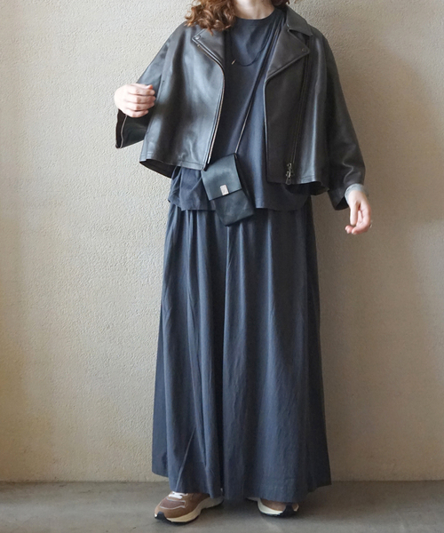 JOURNAL STANDARD LUXE（ジャーナルスタンダード　ラックス）の「《追加2》レザー ショートライダースジャケット（ライダースジャケット・レディース・ブラック/ブラウン・FREE）」の22枚目の写真