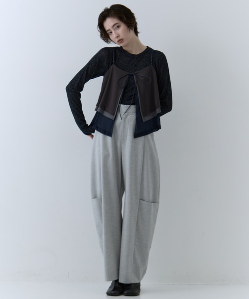 STUDIOUS（ステュディオス）の「【STUDIOUS/ステュディオス】3way Camisole & Cashmere Long T/3wayキャミソール＆カシミアロングTシャツ（Tシャツ/カットソー・レディース・マルチ/ネイビー/ピンク・FREE）」の16枚目の写真