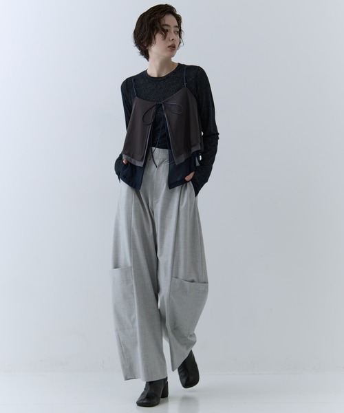 STUDIOUS（ステュディオス）の「【STUDIOUS/ステュディオス】3way Camisole & Cashmere Long T/3wayキャミソール＆カシミアロングTシャツ（Tシャツ/カットソー・レディース・マルチ/ネイビー/ピンク・FREE）」の17枚目の写真