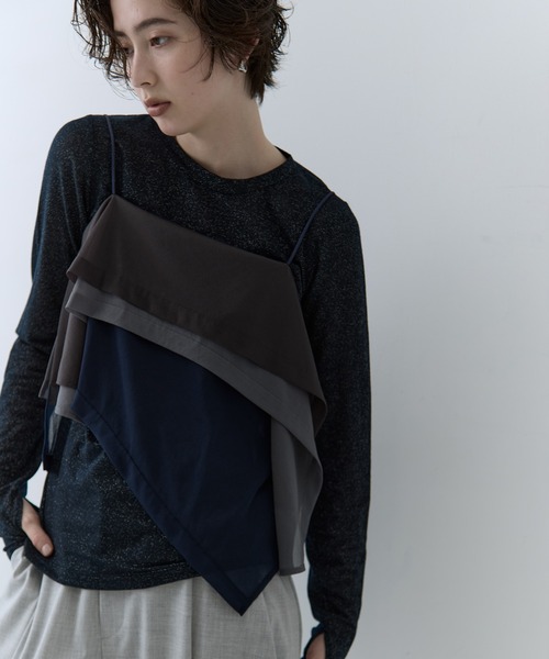 STUDIOUS（ステュディオス）の「【STUDIOUS/ステュディオス】3way Camisole & Cashmere Long T/3wayキャミソール＆カシミアロングTシャツ（Tシャツ/カットソー・レディース・マルチ/ネイビー/ピンク・FREE）」の20枚目の写真