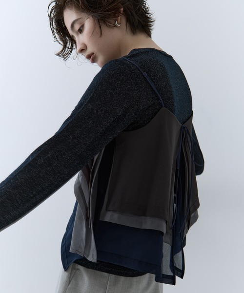 STUDIOUS（ステュディオス）の「【STUDIOUS/ステュディオス】3way Camisole & Cashmere Long T/3wayキャミソール＆カシミアロングTシャツ（Tシャツ/カットソー・レディース・マルチ/ネイビー/ピンク・FREE）」の21枚目の写真