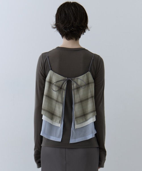 STUDIOUS（ステュディオス）の「【STUDIOUS/ステュディオス】3way Camisole & Cashmere Long T/3wayキャミソール＆カシミアロングTシャツ（Tシャツ/カットソー・レディース・マルチ/ネイビー/ピンク・FREE）」の12枚目の写真