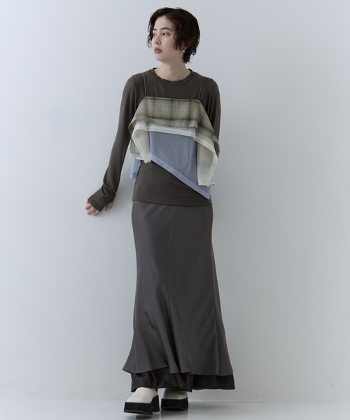 STUDIOUS（ステュディオス）の「【STUDIOUS/ステュディオス】3way Camisole & Cashmere Long T/3wayキャミソール＆カシミアロングTシャツ（Tシャツ/カットソー・レディース・マルチ/ネイビー/ピンク・FREE）」の4枚目の写真