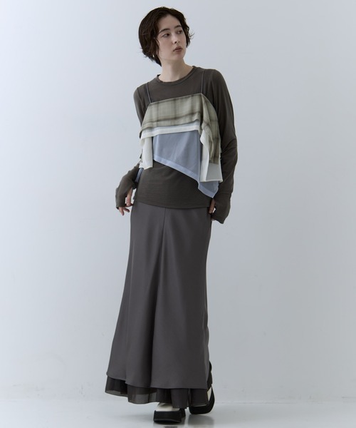 STUDIOUS（ステュディオス）の「【STUDIOUS/ステュディオス】3way Camisole & Cashmere Long T/3wayキャミソール＆カシミアロングTシャツ（Tシャツ/カットソー・レディース・マルチ/ネイビー/ピンク・FREE）」の5枚目の写真