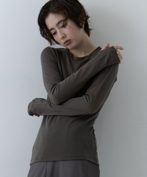 STUDIOUS（ステュディオス）の「【STUDIOUS/ステュディオス】3way Camisole & Cashmere Long T/3wayキャミソール＆カシミアロングTシャツ（Tシャツ/カットソー・レディース・マルチ/ネイビー/ピンク・FREE）」の14枚目の写真