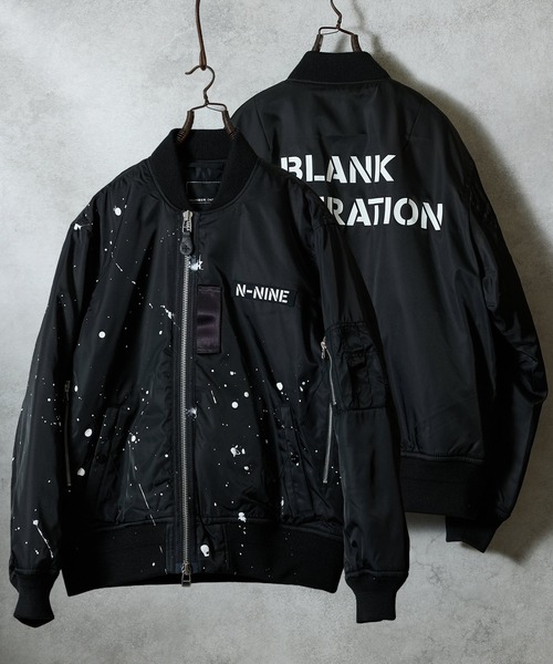 ナンバーナイン　MA-1 ジャケット　ブルゾン HAND PAINTED PRINTED MA-1 JACKET / ハンドペイント プリント エム