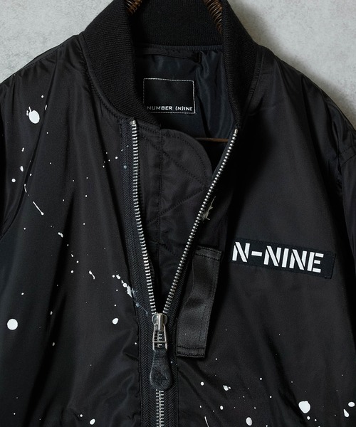 NUMBER (N)INE（ナンバーナイン）の「HAND PAINTED PRINTED MA-1 JACKET / ハンドペイント プリント エムエーワン ジャケット（ミリタリージャケット・メンズ・ブラック系1/ブラック系2・2/3/4）」の10枚目の写真