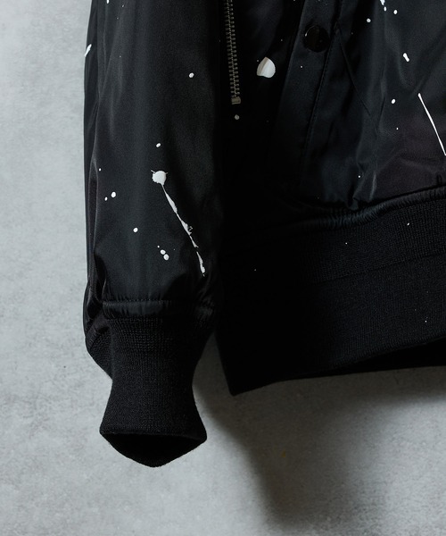 NUMBER (N)INE（ナンバーナイン）の「HAND PAINTED PRINTED MA-1 JACKET / ハンドペイント プリント エムエーワン ジャケット（ミリタリージャケット・メンズ・ブラック系1/ブラック系2・2/3/4）」の7枚目の写真