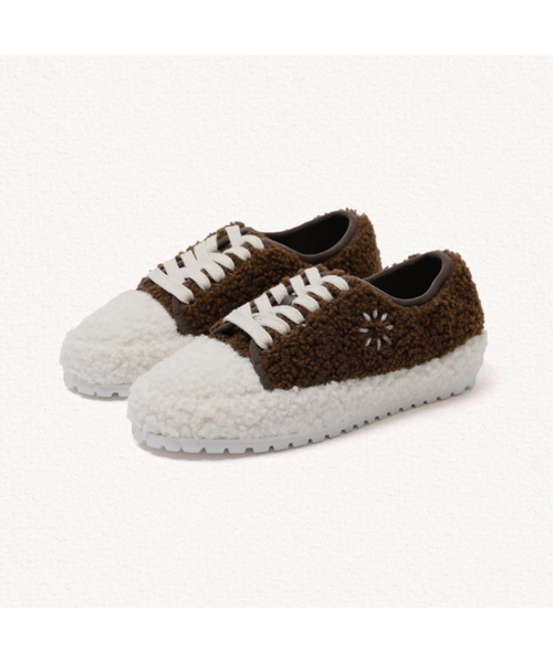MAC MOC(マックモック)の「グルム ぽこぽこファー フラワーポイント スニーカー_4カラー(スニーカー・レディース・ブラウン/グレー/ブラック/Beige・22.5cm/23cm/23.5cm/24cm/24.5cm/25cm)」の3枚目の写真