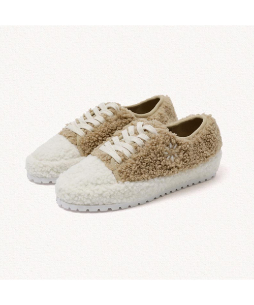 MAC MOC(マックモック)の「グルム ぽこぽこファー フラワーポイント スニーカー_4カラー(スニーカー・レディース・ブラウン/グレー/ブラック/Beige・22.5cm/23cm/23.5cm/24cm/24.5cm/25cm)」の4枚目の写真