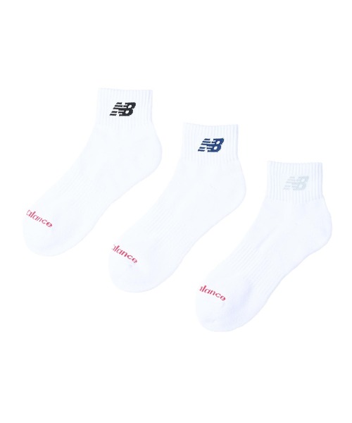 NEW BALANCE（ニューバランス）の「New Balance ニューバランス U ミッドレングス3Pソックス LAS55637WT WT（ソックス/靴下・メンズ・ホワイト・MEDIUM/LARGE）」の2枚目の写真