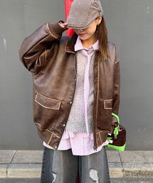 CIAOPANIC（チャオパニック）の「ヴィンテージライクレザージャケット（ブルゾン）」