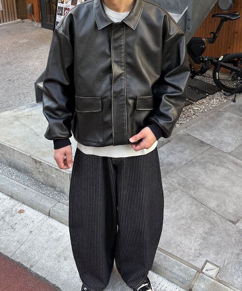 CIAOPANIC(チャオパニック)の「ヴィンテージライクレザージャケット(ブルゾン・レディース・ブラウン/キャメル/ブラック・MEDIUM/LARGE)」の5枚目の写真