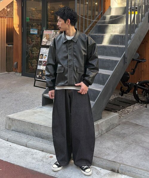 CIAOPANIC(チャオパニック)の「ヴィンテージライクレザージャケット(ブルゾン・レディース・ブラウン/キャメル/ブラック・MEDIUM/LARGE)」の6枚目の写真