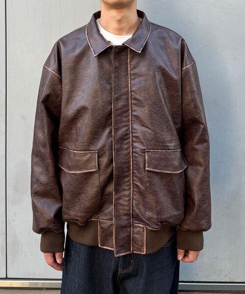 CIAOPANIC(チャオパニック)の「ヴィンテージライクレザージャケット(ブルゾン・レディース・ブラウン/キャメル/ブラック・MEDIUM/LARGE)」の20枚目の写真