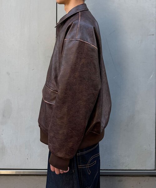 CIAOPANIC(チャオパニック)の「ヴィンテージライクレザージャケット(ブルゾン・レディース・ブラウン/キャメル/ブラック・MEDIUM/LARGE)」の21枚目の写真