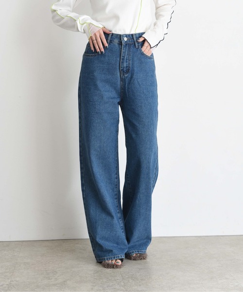 Eimee Law(エイミーロウ)の「バックリボンディテールストレートデニム(デニムパンツ・レディース・ブルー・SMALL/MEDIUM)」の6枚目の写真