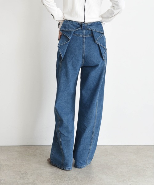 Eimee Law(エイミーロウ)の「バックリボンディテールストレートデニム(デニムパンツ・レディース・ブルー・SMALL/MEDIUM)」の8枚目の写真
